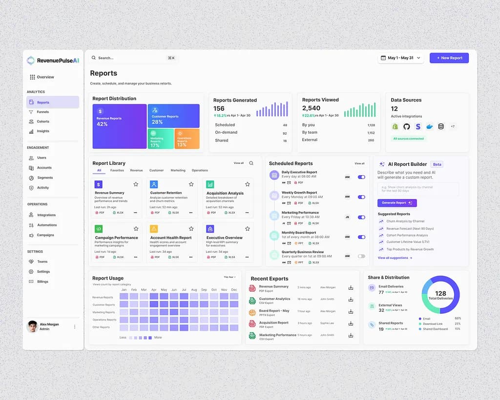 Concept preview of an AI-powered analytics platform interface.